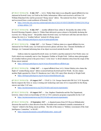 UAP UFO Timeline
