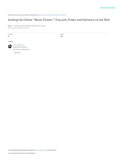Sinking the Online "Music Pirates:" Foucault, Power and Deviance on the Web