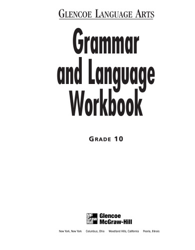 Glencoe Language Arts Grammar and Language Workbook Grade 10