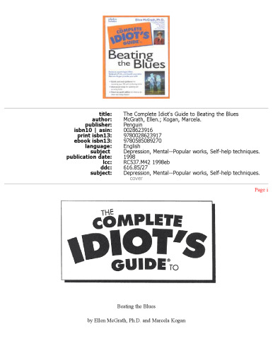 The Complete Idiot's Guide to Beating the Blues