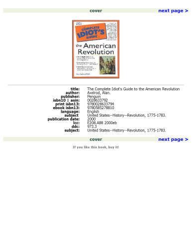 The Complete Idiot's Guide to the American Revolution