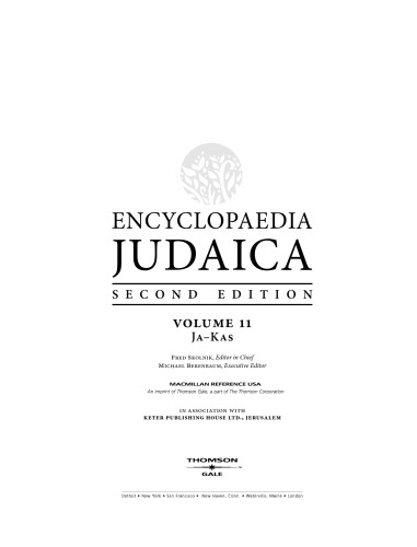 Encyclopaedia Judaica, Volume 11: Ja-Kas