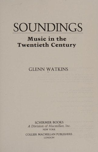 Soundings: Music in the Twentieth Century