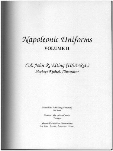 Napoleonic Uniforms Volume II