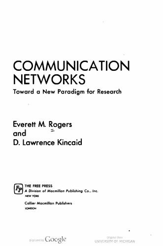Communication Networks: Toward a New Paradigm for Research