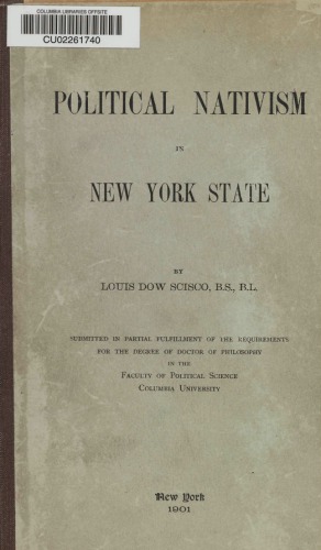 Political Nativism in New York State