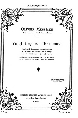 Messiaen - Vingt Lecons d'Harmonie