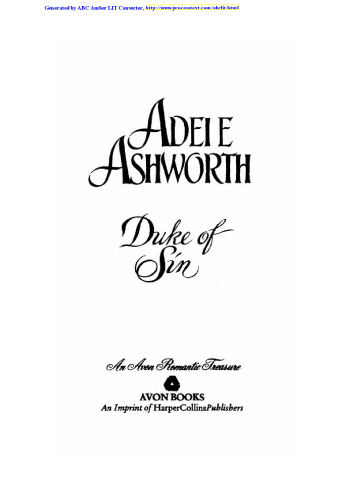 Duke of Sin (Avon Romantic Treasure)