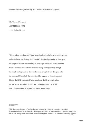 The Warsaw Document