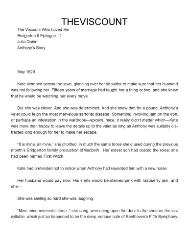 The Viscount Who Loved Me (2nd Epilogue)