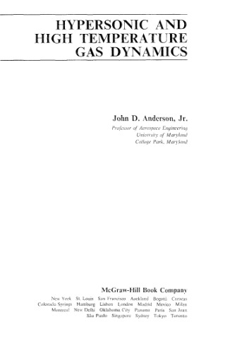 Hypersonic and high temperature gas dynamics