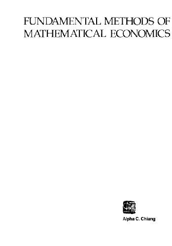 Fundamental methods of mathematical economics