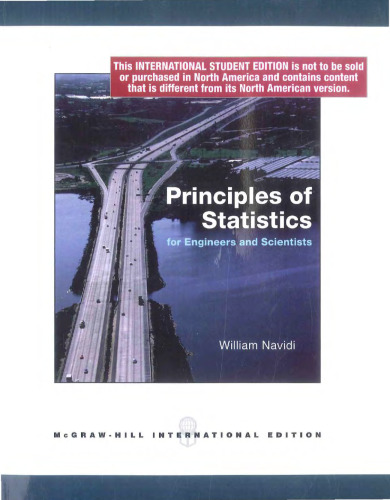 Principles of Statistics for Engineers and Scientists