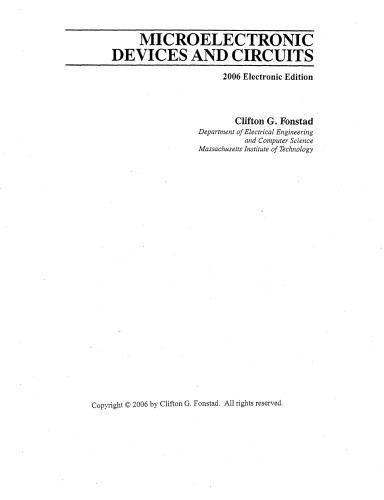Microelectronic Devices and Circuits 2006 Electronic Edition