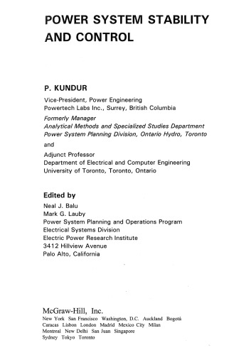 Power System Stability and Control (part 1)