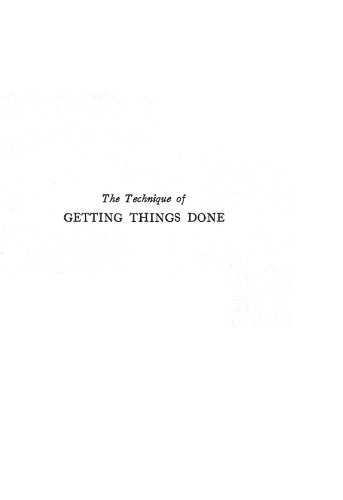 The Technique of Getting Things Done