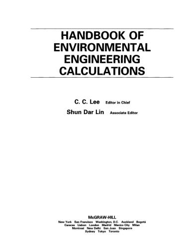 Handbook of Environmental Engineering Calculations