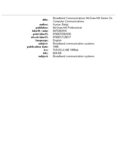 Broadband communications