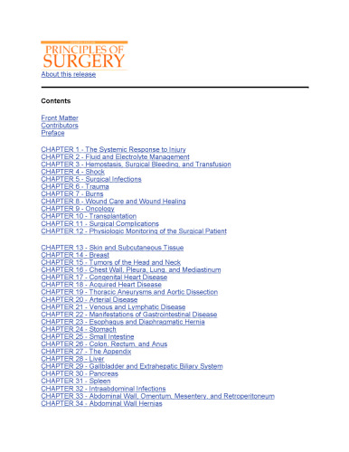 Schwartz: Principles of Surgery