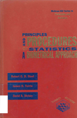 Principles and procedures of statistics a biometrical approach