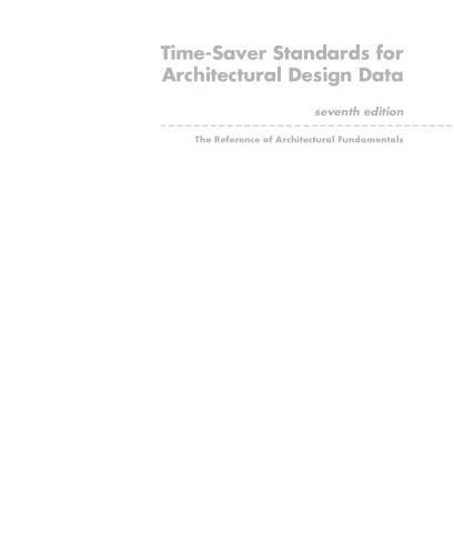 Time-Saver Standards for Architectural Design Data