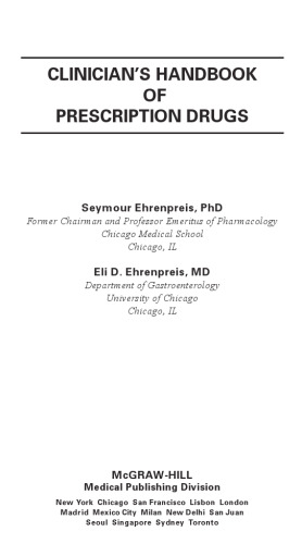 Clinician's Handbook of Prescription Drugs