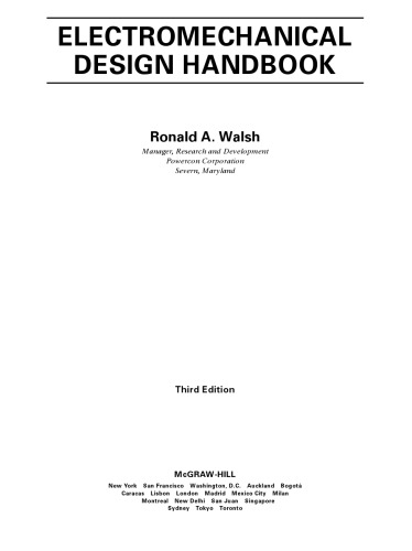 Electromechanical design handbook