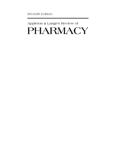 Appleton & Lange's Review of Pharmacy