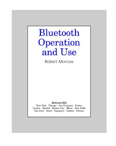 Bluetooth Operation and Use
