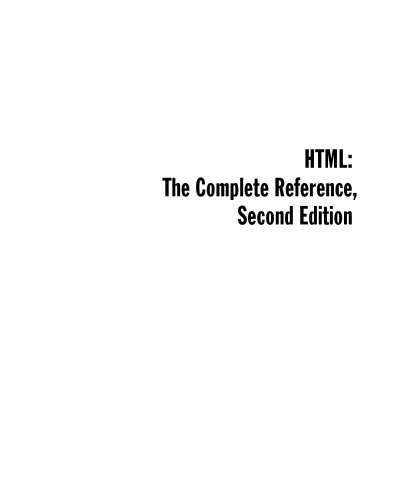 HTML: The Complete Reference