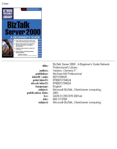 BizTalk Server 2000: A Beginner's Guide