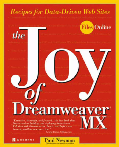 The joy of Dreamweaver MX: recipes for data-driven Web sites