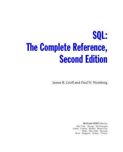 SQL : the complete reference