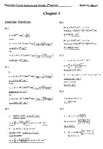 Electronic Circuit Analysis and Design - solution manual