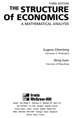 The Structure of Economics: A Mathematical Analysis