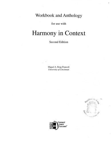 Workbook/Anthology for use with Harmony in Context