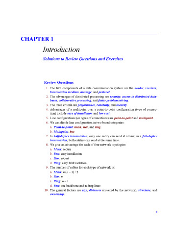 Data Communications and Networking Solution Manual
