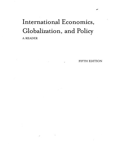 International Economics, Globalization, and Policy: A Reader (McGraw-Hill Economics)