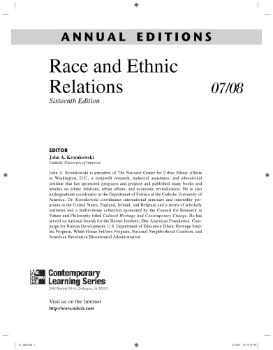 Annual Editions: Race and Ethnic Relations, 16/e
