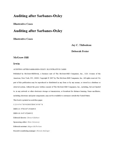 Auditing After Sarbanes-Oxley