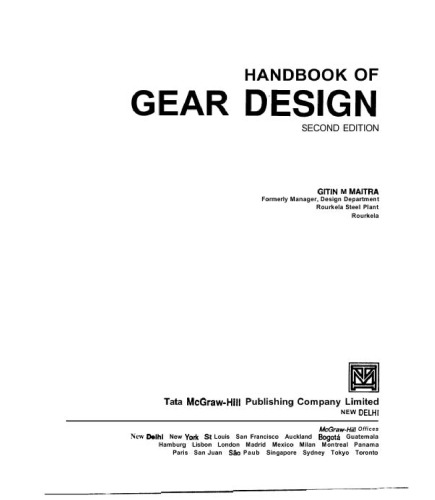 Handbook: Hbk Gear Design 2nd Ed.