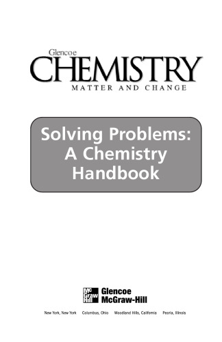 Glencoe Chemistry Solving Problems: A Chemistry Handbook (Matter and Change)