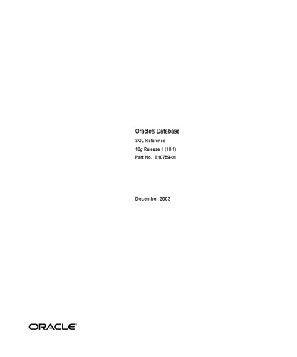 Oracle : the complete reference