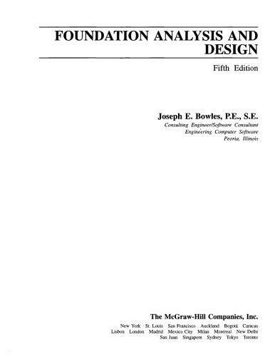 Foundation Analysis and Design