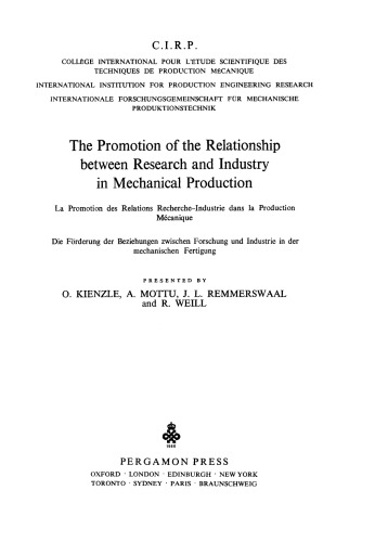 The promotion of the relationship between research and industry in mechanical production