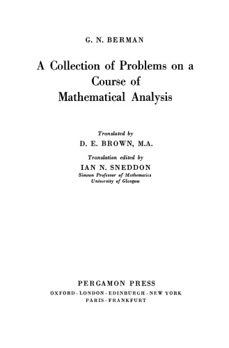 Collection of Problems on a Course of Mathematical Analysis
