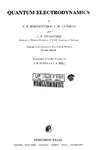 Quantum Electrodynamics