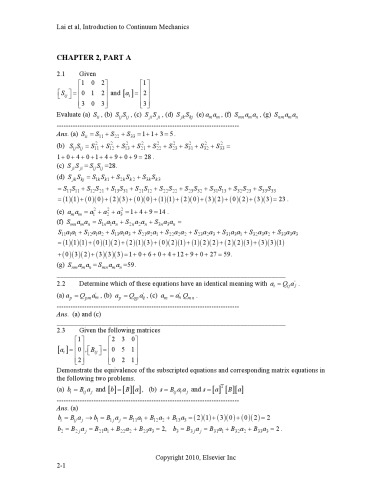 Introduction to Continuum Mechanics: Solutions manual