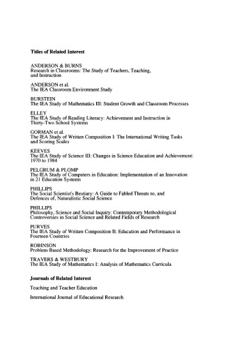 Advances in School Effectiveness Research and Practice
