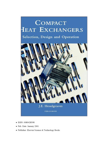 Compact Heat Exchangers: Selection, Design and Operation